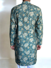 Green Paisley Hand Block Printed Kurta